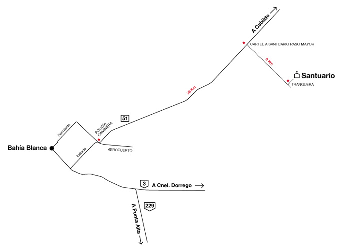 Mapa al Santuario